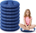 Fumete 8 Pcs 16 Inch Round Floor Cushions for Kids and Toddlers, Flexible Seating Classroom Furniture Floor Pillow for Home, Daycare, Preschool, Yoga and Meditation (Jewelry Blue)