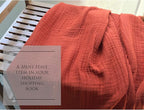 KyraHome 100% Cotton Throw Blanket for Bed, 60"x80" Muslin Blankets for Adults, Kids, Plant-Dyed, Lightweight Couch Blanket, All Season, (Terracotta/Burnt Orange)