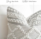 BlissBlush Gray White Decorative Throw Pillow Cover 22X22, Boho Accent Pillow for Couch, Square Modern Farmhouse Pillowcase for Living Room Couch Sofa Cushion Home Décor (Pack of 1)
