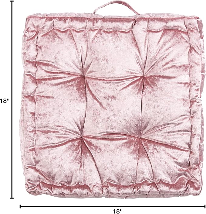 Safavieh Belia Glam 18-inch Blush Pink Velvet Square Floor Pillow