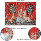 FEASRT Wild Animal Psychedelic Bohemian Tapestry, 40x30 Inches Soft Flannelette, for Living Room Royal Historical Decor
