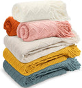 Buryeah 6 Pack Boho Knitted Throw Blankets with Tassels 50x60 Soft Warm Throws Bulk for Wedding Guests Housewarming Employee Teacher Appreciation Gifts Cozy Farmhouse Home Decor (Multicolor)