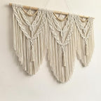 large macrame wall hanging - Boho Tapestry Macrame Wall Decor Art- Chic Bohemian Handmade Woven Tapestry Home Decoration for Bedroom Living Room Apartment Wedding Party - 43"x32" (Wood bead-A)
