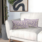 Purple Floral Pillow Covers 12x20 Set of 2 Vintage Rustic Old Style Cute Small Flower Cream Print Rectangle Decorative Outdoor Pillowcases Fall Farmhouse Throw Cushion Case Couch Sofa Bed Decor