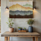 laddawan Extra Large Macrame Wall Hanging Dip-Dyed Tapestry Modern Wooden Home Wall Art For Living room Boho Handmade Wall Decor For Bedroom (Coffee)