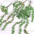 Waipfaru 4Pcs Artificial Hanging Plants, Fake Vines Fake Hanging Plants for Outdoors UV Resistant Ivy Artificial Plants Outdoor Faux Plants Indoor Bedroom Living Room Boho Wall Porch Shelf Decor