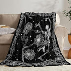 Skull Throw Blanket, Black and White Soft Cozy and Warm Couch Blankets Gift for Skull Lover, Decorative Blankets for Sofa Couch Bed, Black White 50×60 inches