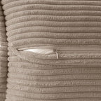 MIULEE Decorative Throw Pillow Covers for Couch Bed Livingroom 20x20 Inch Set of 2 Light Brown Boho Accent Throw Pllows Broadside Striped Patchwork Soft Corduroy Pillowcases