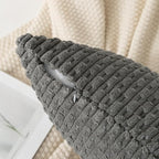 Kevin Textile 14x22 Inch Pillow Cover 1 Pack Boho Decorative Soft Striped Corduroy Lumbar Farmhouse Accent Rectangle Cushion Case for Living Room Couch Sofa Bed, Dark Grey