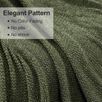 Blagic Knitted Throw Blanket for Couch, Soft Farmhouse Throw Blanket with Tassels,Home Decorative Lightweight Blankets,Spring Throws for Bed/Chair/Sofa,Wheat Textured (Green & White,60" W x 80" L)