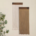 HVEST 2 Pcs Brown Wall Art Boho Wall Decor Macrame Wall Hanging Handmade Woven Long Tapestry for Bedroom Living Room Nursery Home Apartment Decor, 30.7L X 11.8 W inches
