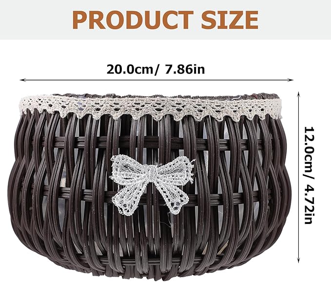 Natural Woven Planting Basket for Indoor Outdoor Use Handwoven Rattan Pot Container Decorative Flower Storage Basket for Home Garden Terraces Boho Style Planter for Small Plants