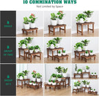 3 Tiered Small Plant Stands Shelf Indoor Outdoor,Wood Flower Pot Stand Holders Rack,Freestanding Corner Ladder Shelves for Plants Succulent Cactus,on Patio,Desktop,Window