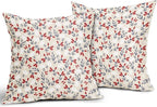 4th of July Floral Pillow Covers 22x22 Set of 2 Vintage Rustic Old Style Navy Blue Red White Flower Print Decorative Outdoor Pillowcases Patriotic Throw Cushion Case Decor for Couch Sofa Bed