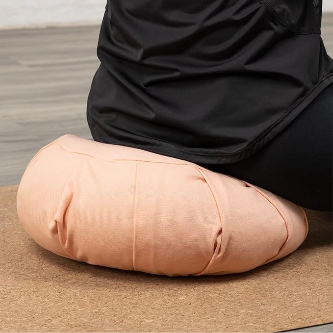 Myga Zafu Yoga Meditation Cushion with Washable Cover - Floor Cushion Pillow with Natural Buckwheat Filling - Soft Round Cotton Design for Meditating or Pranayama Exercises