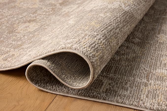 Loloi Magnolia Home by Joanna Gaines Pace Collection PAC-03 Taupe/Wheat 5'-3" x 5'-3" Round Area Rug
