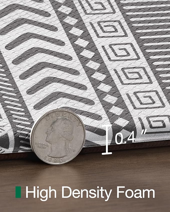LUMI Anti Fatigue Kitchen Cushioned Mat for Floor, Padded Waterproof Runner for Standing, Stain Resistant Comfort Rugs for Home, Sink, Laundry, 24x87