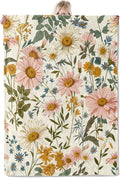 Daisy Wildflower Blanket 50×60 Inch,Vintage Botanical Floral Lightweight Flannel Throw with Soft Pink, Yellow and Blue Background,Cottagecore Garden Home Decor,Gifts for Girls,Women