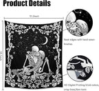 Wonrizon The Lovers Skull Tapestry,Black and White Romantic Constellation Skeleton Tapestries Wall Hanging decor for Living Room Bedroom (51.2”x 59.1”)