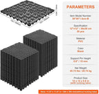 VEVOR Interlocking Tile 55PCS Black, Drainage Tiles 12" x 12" Splicing, Soft PVC Interlocking Drainage Floor Tiles, Non-Slip Drainage Holes for Restroom, Bathroom, Kitchen, Pool, Wet Areas