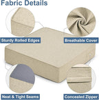 Shinnwa Gel Memory Foam Recliner Cushion for Elderly, Dual-Layer Foam Chair Pad, Extra Large Seat Cushion for Couch, Armchair, Wicker Chairs, Floor, 20 × 20 × 5in, Beige