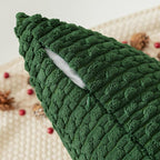 Kevin Textile 14x36 Inch Long Lumbar 1 Pack Boho Christmas Decorative Throw Pillow Cover Soft Striped Corduroy Rectangle Cushion Case Farmhouse Color Accent for Living Room Couch Sofa Bed, Dark Green