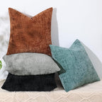 decorUhome Black Chenille Throw Pillow Covers 20x20 Set of 2 Textured Soft Cozy Slubby Couch Pillow Covers Modern Farmhouse Boho Decorative Pillow Cases for Bed Sofa Living Room