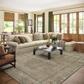 10x14 Area Rug Washable Rugs: Large Living Room Rug Stain Resistant Non Slip Distressed Vintage Low Pile Faux Wool Soft Rugs for Bedroom Farmhouse Dining Room Nursery Indoor
