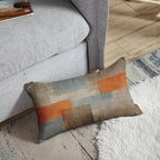 Britimes Throw Pillow Covers Modern Home Art Decor, 12 x 20 Inches Set of 2 Pillow Cases Decorative, Abstract Oil Painting Pillowcases for Bedroom, Living Room, Grey Orange