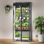 Barrina LH750 Pegboard Indoor Greenhouse with Grow Light, Plant Cabinet with 4PCS 5000K Full Spectrum Grow Lamps, 3 Adjustable Pegboards, 2 Racks, Wheel, for Foliage Plant, Seedling, 29.5x13.8x67.9IN
