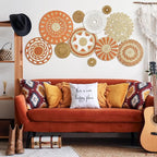 Tatuo 11 Pcs Boho Wall Basket Decor Decorative Bulrush Woven Basket Wall Decor Art Round Farmhouse Hanging Baskets for Kitchen Rustic Home Summer Decorations, Multi Sizes(Delicate)