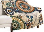 Bohemian Flower Throw Blanket Boho Mandala Floral Flowers Print Pattern Blanket for Sofa Bed Couch Chair Or Dorm 30"x40"
