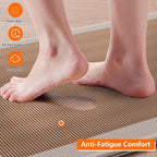 Kitchen Mats, 2PCS Kitchen Rugs for Floor, Cushioned Anti-Fatigue Mats for Kitchen Floor, Non-Slip Standing Desk Mat for Sink, Home, Laundry & Office, 17.3"x30"+17.3"x59" (Khaki)