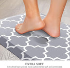 WISELIFE Kitchen Runner Rugs Anti-Fatigue mats - 4/5 Inch Non Slip Waterproof Ergonomic Comfort Mat for Kitchen, Floor Home, Office, Sink, Laundry (17.3"x 60",Grey)