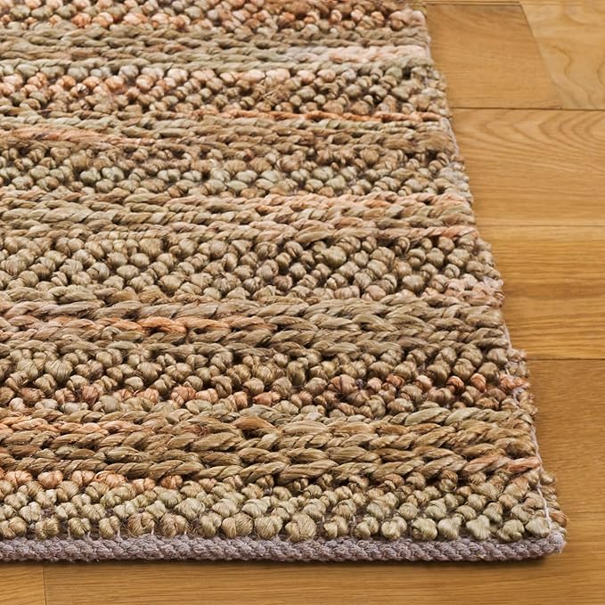 SAFAVIEH Area Rug 9x12 - Natural Fiber Couture Collection - Large - Green & Natural, Handmade Jute, Ideal for Living Room, Bedroom, Dining Space (NFC101Y)