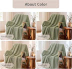 WRENSONGE Pineapple Stitch Throw Blanket, Sage Green Soft Cozy Fluffy Warm Hand Made Throw Blankets for Couch, Sofa, Chair, Bed, Camping, Picnic, Travel Lightweight Bed Blanket - 60"*80"