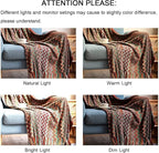 lifein Fall Boho Throw Blanket for Couch - Soft Knitted Farmhouse Bed Throw, Cozy Small Lightweight Blankets&Throws with Tassel for Autumn,Woman,Home Decor,Bed,Chair,Sofa,Gift(Bohemia Red,50 * 60")