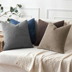 MIULEE Pack of 2 Light Brown Decorative Pillow Covers 18x18 Inch Soft Couch Throw Pillows Farmhouse Cushion Covers for Home Decor Sofa Bedroom Living Room