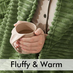 MIULEE Moss Green Throw Blanket 3D Ribbed Jacquard Fleece Flannel Velvet Plush Decorative Bed Blanket (Throw, 50" x 60") - Super Soft, Lightweight, Warm and Cozy for Couch Sofa