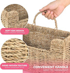 Handwoven Seagrass Wall Magazine Holder - Natural Hanging Organizer for Mail, Newspapers & Magazines, Books & Files - Decorative Boho Storage Basket for Entryway, Bathroom, Living Room, Office.