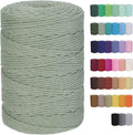 Cotton Macrame Cord 3mm 328yards Natural Colored Macrame Supplies, Soft Craft Cotton Rope for Plant Hanger Wall Hanger Dreamcatcher (Pea Green)