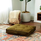 Square Tufted Floor Pillow with Removable Cover, Moss, Small (24")
