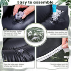 Outdoor Inflatable Ottoman Waterproof Pouf Ottoman with Handle D21 x H9, Water Repellent Portable Footstool for Patio Garden Camping or Home(Leaf)
