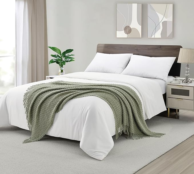 CREVENT Farmhouse Boho Knitted Throw Blanket for Couch Sofa Chair Bed Home Decoration, Soft Warm Cozy Light Weight for Spring Summer Fall (50''X60'' Christmas Set)