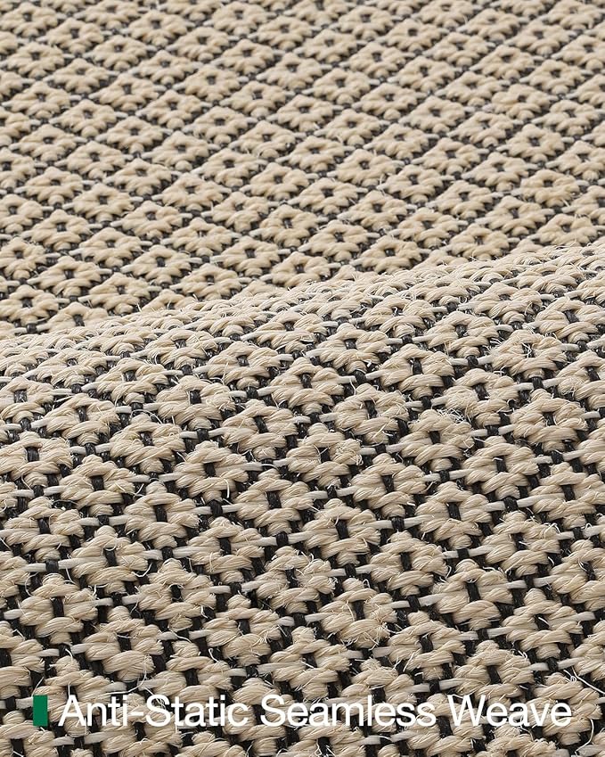 LUMI 6x9 Sisal Area Rug for Living Room, Natural Handwoven Rugs Non Slip, Farmhouse Braided Carpets No Shedding for High Traffic, Dining Room, Indoor, Outdoor, Patio