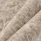 Brown 6x9 Area Rug Washable Vintage Living Room Carpet Bedroom Large Indoor Non Slip Soft Low Pile Thin Stain Resistant Distressed Accent Throw Rug for Dining Office Nursery