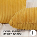 Simmore Decorative Spring Throw Pillow Covers 16x16 Set of 2, Soft Natural Plush Flannel Double-Sided Fluffy Couch Pillow Covers for Sofa Living Room, Mustard Yellow