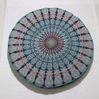 Indian Mandala Floor Pillow Seating Throw Boho Meditation Cushion Cover Hippie Decorative Bohemian Round Ottoman Yoga Pouf Pom Case Large Sham Home Decor Outdoor Comfortable