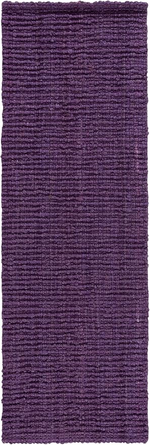 SAFAVIEH Natural Fiber Collection Runner Rug - 2'6" x 8', Purple, Handmade Jute, Farmhouse Style, Chunky Textured Thick Pile (NF447B)