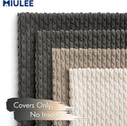 MIULEE Neutral Grey Decorative Throw Pillow Covers for Couch Bed Living Room 18x18 Inch Set of 4 Modern Western Striped Cushion Covers Soft Corduroy Pillowcases Industrial Home Decor Gradient Series